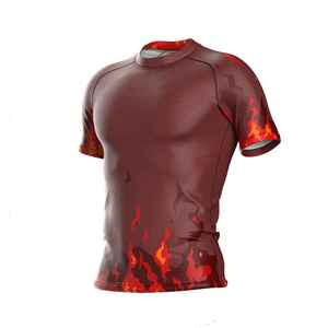Wholesale Cheap Custom MMA Sublimated <b>Printed</b> Design Sport <b>Surfing</b> Diving Half Sleeve Rash Guard Gear Men Breathable - Product Image 1