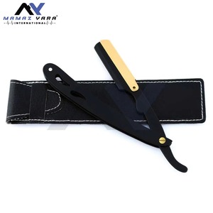 มีดโกนหนวดแบบใบมีดเปลี่ยนได้ รุ่นขายดี สีดำทอง ยี่ห้อ Barber Swing Lock Shavette ใบมีดตรง สำหรับโกนหนวดอย่างมืออาชีพ พร้อมระบบความปลอดภัย - Product Image 4