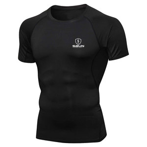 Top Premium <b>Stretch</b> Fitness <b>Men</b> Compression Top Lightweight Support Activewear for Running Gym Cross Training O-Neck Slim Fit - Product Image 1
