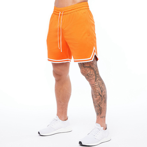 <b>Men</b> Orange Solid <b>Quick</b> <b>Dry</b> Sport <b>Shorts</b> With Drawstring Mid Waist Woven Board <b>Shorts</b> - Product Image 1