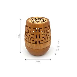 Brûleur d'encens en céramique fait main avec motif géométrique ajouré, diffuseur aromatique de style indien, utilisation toutes saisons, artisanat tendance - Product Image 5