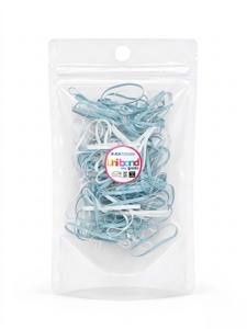 Élastiques à cheveux ronds en TPU Uniband bleus, élastiques de haute qualité, écologiques, unisexes, fabriqués en Corée, pour usage quotidien, emballage en sachet OPP. - Product Image 1