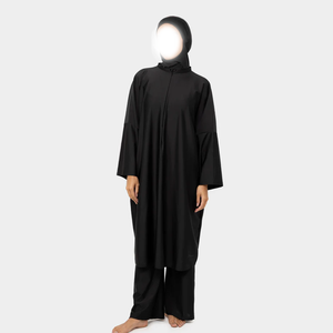 Traje de Baño Burkini Islámico para Mujer, Talla Grande, Secado Rápido, Transpirable, con Logotipo Frontal, Hijab Modesto, Superventas - Product Image 3