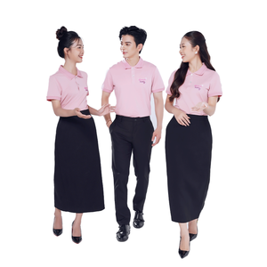 ชุดยูนิฟอร์มพนักงานโปรโมชั่น เสื้อโปโลและผ้ากันเปื้อน ชุดทำงานผ้าโพลีเอสเตอร์ทอ ปรับแต่งได้ สำหรับร้านกาแฟและร้านอาหาร - Product Image 1