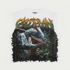 T-shirts Premium Noirs Personnalisables à Motifs Crânes Imprimés par Sublimation pour Hommes, Sans Manches, Coupe Boxy Courte, avec Lettres et Strass - Product Image 2