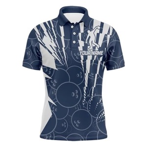Custom Men's Quick Dry 100% Polyester <b>Bowling</b> for Polo Shirt Premium Quality Knitted Sporty Print Sublimation for Polo Shirts - Product Image 1
