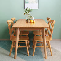 Ensemble de table à manger rectangulaire extensible en bois ZF Global Export, 6 chaises, design moderne, plateau résistant aux rayures, pour intérieur