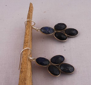 Natural Lapis Lazuli <b>Solid</b> 925 Sterling <b>Silver</b> Handmade Vintage Luxury Drop <b>Earrings</b> for Wedding Anniversary Gift Party - Product Image 5