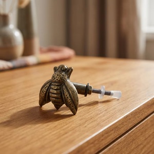 Poignée et bouton de meuble en alliage de zinc, design traditionnel abeille antique, pour meubles de maison et de bureau - Product Image 4
