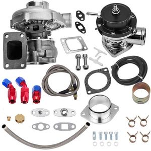 T3 T4 T04E Universal Turbocharger Kit with Type RS BOV Blow off Valve Oil Feed Return Line Parts - Product Image 2