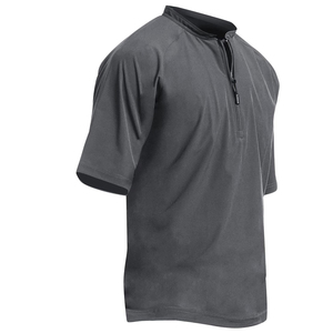 Veste de sport pour homme noire à manches courtes, col montant zippé, respirante, anti-humidité, coupe classique, toutes saisons - Product Image 2