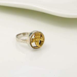 Bague Ganesha en argent 925 plaqué or 18 carats, bijoux religieux unisexe pour un usage quotidien - Product Image 1