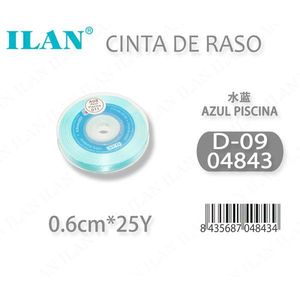 Nastro in Raso Ilan 0,6cm 25Y Blu Piscina D09 - Product Image 3