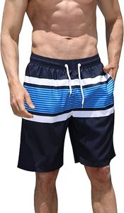Shorts de Baño para Hombre, de Poliéster, Secado Rápido, Anti-Humedad, con Bolsillos, Logotipo Frontal, Cierre de Botón, Largo Medio, Estilo Casual - Product Image 3