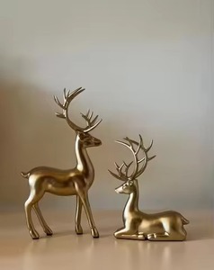 Statue de renne en métal de qualité supérieure, décoration artistique pour les fêtes, pour les hôtels et les restaurants - Product Image 3