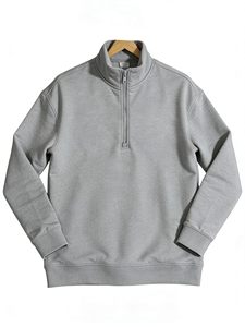 Wholesale Custom Logo 1/4 Zip Pullover Men Sweatshirt Embroidered Half Zip Hoodie Fleece Casual Quarter Zip Plain Sweatshirt - Product Image 2