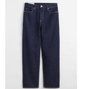 Pantalon décontracté en denim coloré coupe droite, teint en pièce, lourd, délavé, respirant, 100 % coton, taille régulière - Product Image 1