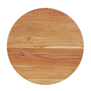 Table de salle à manger minimaliste de forme ronde en bois d'acacia finition naturelle avec base ronde en métal pliable en 4 sections pour l'extérieur, la maison, la cuisine, le restaurant - Product Image 6