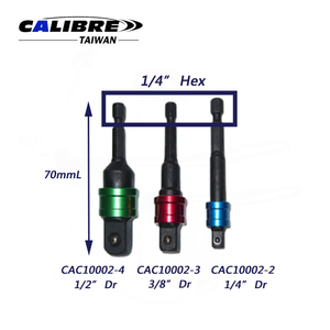 ชุดอะแดปเตอร์ขันน็อตแบบล็อคสีรหัสสัญลักษณ์ ขนาด 1/4", 3/8" และ 1/2" ยี่ห้อ TAIWAN CALIBRE 3 ชิ้น - Product Image 3