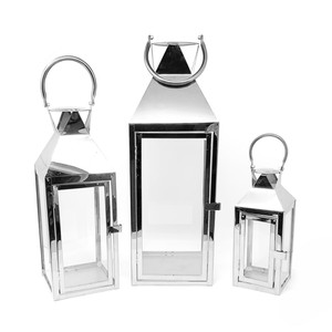 High End Quality Gold Rectangular <b>Brass</b> <b>Lantern</b> Set with Glass Panels for Home Decoration - Product Image 2