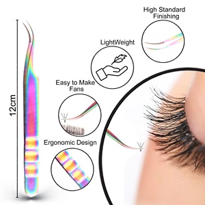 Pince à épiler à pointe en fibre, marque privée, en acier inoxydable, haute précision, pointes fermées, forte adhérence, antistatique - Product Image 1