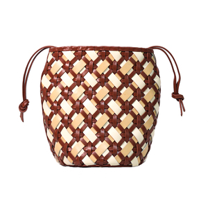 Woven genuine leather women hand <b>bag</b> , 100% hand woven with mixed color good for daily use and of premium quality - Product Image 2