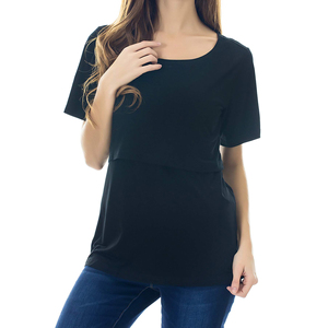 Camiseta de Maternidad Personalizada al por Mayor, Camiseta de Lactancia de Manga Corta para Mujer, Algodón Ecológico de Secado Rápido, Ropa Cómoda para Amamantar - Product Image 4