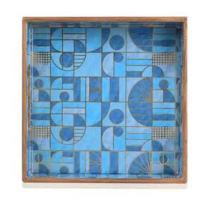 Juego de 3 bandejas de madera lacadas con diseño de lunares, estilo moderno, apilables, aptas para lavavajillas, multifuncionales para uso en mesa - Product Image 4