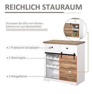 Credenza da Cucina in Legno Massello Ecologico, Mobile Contenitore per Sala da Pranzo e Soggiorno - Product Image 3