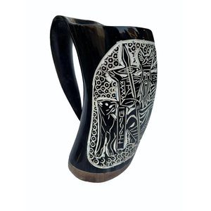 Jarra Africana para Beber con Diseño Grabado a Mano, Jarra de Cerveza para Bar o Restaurante - Product Image 5