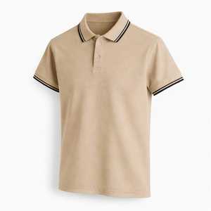 Men's Short Sleeve Polo Shirt With Contrast Trim Regular Fit Casual Pique Cotton T-Shirt - Product Image 4