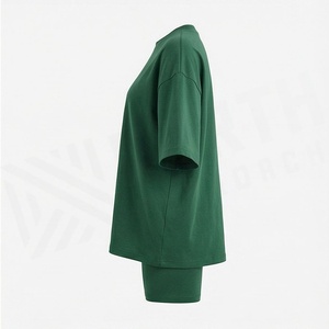 Conjunto de 2 Piezas de Alta Calidad para Mujer, Estilo Formal, Sólido, por Encima de la Rodilla, Camiseta de Manga Corta y Pantalones Cortos - Product Image 3
