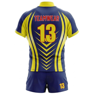 Conjuntos de Uniformes de Rugby/Fútbol Personalizados de Nuevo Diseño para Hombre, Transpirables, Resistentes al Viento, Antibacterianos, Ecológicos, 100% Poliéster, Cortos - Product Image 6