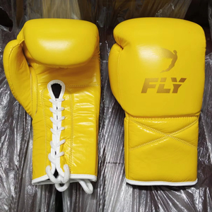 ถุงมือชกมวย Fly Superloop Pro X 2 Sanda หนังวัวแท้ ยืดหยุ่น สีเหลือง - Product Image 1