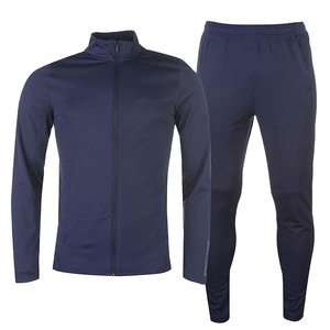 Survêtement en molleton tricoté pour homme, coupe classique, dégradé de bleu foncé, fermeture éclair sur le devant, style sportif, vêtement d'hiver à séchage rapide, long - Product Image 1