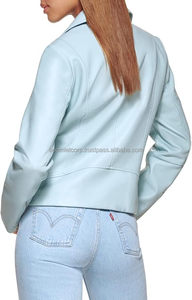 100% Original Boomletcorp peau de vache Biker veste pour femmes à manches longues toile tissu haute qualité hiver saison nouvel état - Product Image 3