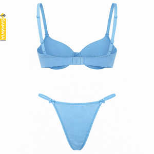 ชุดชั้นในแบบไร้สายเซ็กซี่ คัพ 5/8 พร้อมกางเกงในทรงฮิปสเตอร์ สำหรับผู้หญิง ตกแต่งด้วยงานปัก ผ้าไหม/ผ้าฝ้าย ระบายอากาศได้ดี เป็นมิตรกับสิ่งแวดล้อม และป้องกันแบคทีเรีย - Product Image 3