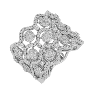 Luxury Geometric Diamond <b>Cuff</b> <b>Bracelet</b> Women's 925 <b>Silver</b> Round Brilliant Cut Party Jewelry - Product Image 1