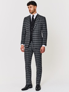 Traje de Hombre de 3 Piezas, Diseño Moderno, Chaqueta y Pantalón de Lana Negra, Traje de Negocios a Medida, Antiarrugas, Logotipo Personalizado, Opciones de Tallas Grandes - Product Image 1