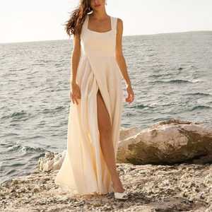 Nuevo Vestido Largo de Primavera con Diseño Elegante y Dulce, Blanco, Ajustado, con Tirantes, Sin Mangas, Falda de Encaje, Cintura y Laterales Ajustados - Product Image 3