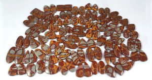 Paire de cabochons en jaspe Noreena naturel de haute qualité, taille libre, pierre précieuse en quartz pour la fabrication de bijoux - Product Image 3