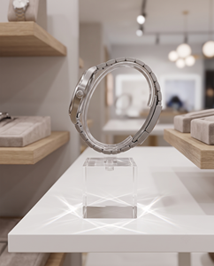 Exhibidor de Relojes Acrílico Moderno para Tiendas Minoristas – Organizador de Relojes de Lucite Transparente para Relojes y Exhibiciones de Cristal - Product Image 1
