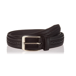 Ceinture en cuir automatique noire unie avec boucle géométrique, ceinture formelle pour homme, durable, moulée en une seule pièce, boucle en plastique, en vente - Product Image 5
