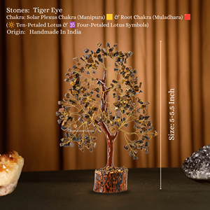 Árbol de la Vida de Cristal de Ojo de Tigre al por Mayor con Alambre Dorado, Piedras Curativas de Gemas, Árbol de Cristal para Decoración del Hogar - Product Image 6