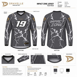เสื้อเจอร์ซีย์มอเตอร์ไซค์วิบากแบบสั่งทำพิเศษสำหรับ OEM พิมพ์ลายแบบ Sublimation ผ้าไมโครเมช ระบายอากาศได้ดี โพลีเอสเตอร์ สำหรับทุกเพศ ทุกฤดู เหมาะสำหรับการแข่งขันมอเตอร์ครอส - Product Image 5