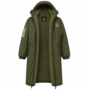 Parka de bain personnalisée à capuche, imperméable, avec doublure en polaire douce, longue robe de change pour piscine, plage, activités de surf - Product Image 3