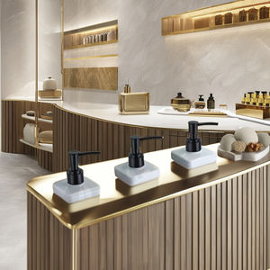 ขวดปั๊มสบู่เหลวแบบเติมได้ 3 ช่อง ยี่ห้อ Kave Bath คุณภาพสูง ผลิตจากพลาสติก ABS สีดำเคลือบ PVD ดีไซน์ทันสมัย เป็นมิตรกับสิ่งแวดล้อม รับประกัน 5 ปี - Product Image 3