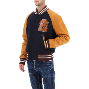 Blousons universitaires en laine et cuir sur mesure grande taille pour hommes, avec patchs, style baseball, respirants, fabriqués par un fabricant. - Product Image 6