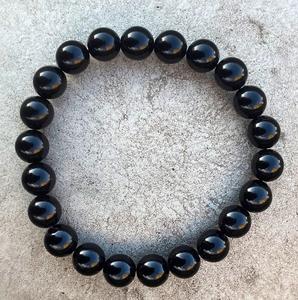 Chakralume Natural <b>Black</b> <b>Tourmaline</b> Ball Beaded <b>Bracelet</b> for Protection Healing Energy Gift Jewelry Wholesale 8mm - Product Image 3