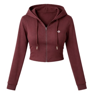 Sweats à capuche zippés courts pour femmes, logo personnalisé, sweats à capuche slim fit, marque privée, streetwear, fabricant en gros, marché américain - Product Image 6